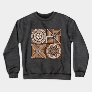 Tapa patchwork - coffee Crewneck Sweatshirt